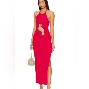 REVOLVE - Bardot Neve Maxi Dress in Deep Red NWT Size M US 6